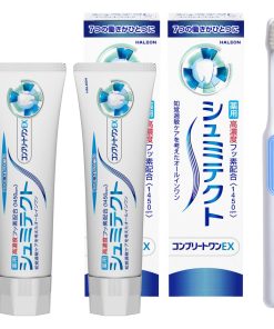 【医薬部外品】シュミテクト コンプリートワンEX歯磨き粉 知覚過敏ケア 高濃度フッ素配合<1450ppm> 2本+歯ブラシ付き [お得セット]
